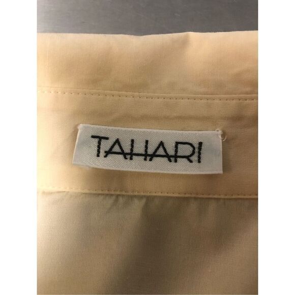 Tahari Women’s Yellow 3/4 Snap Button Up Collared Formal Casual Long Sleeve Blou - Picture 3 of 8